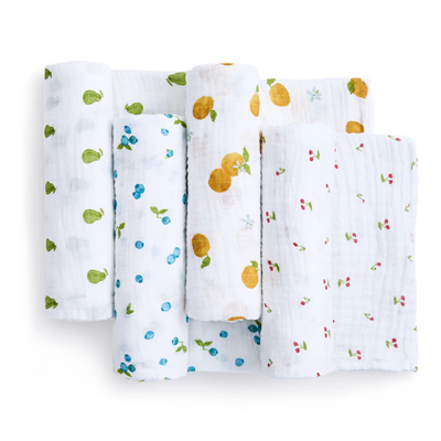 Aden & Anais - Fresh Fruit 4lü Organik Pamuklu Müslin Set