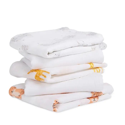 Aden & Anais - Safari Babes 5li Kare Pamuklu Müslin Set