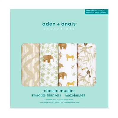 Aden & Anais - Tanzania Pamuklu Kundak Örtüsü 4lü Set