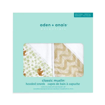 Aden & Anais - Tanzania Şapkalı Banyo Havlusu 2li Set