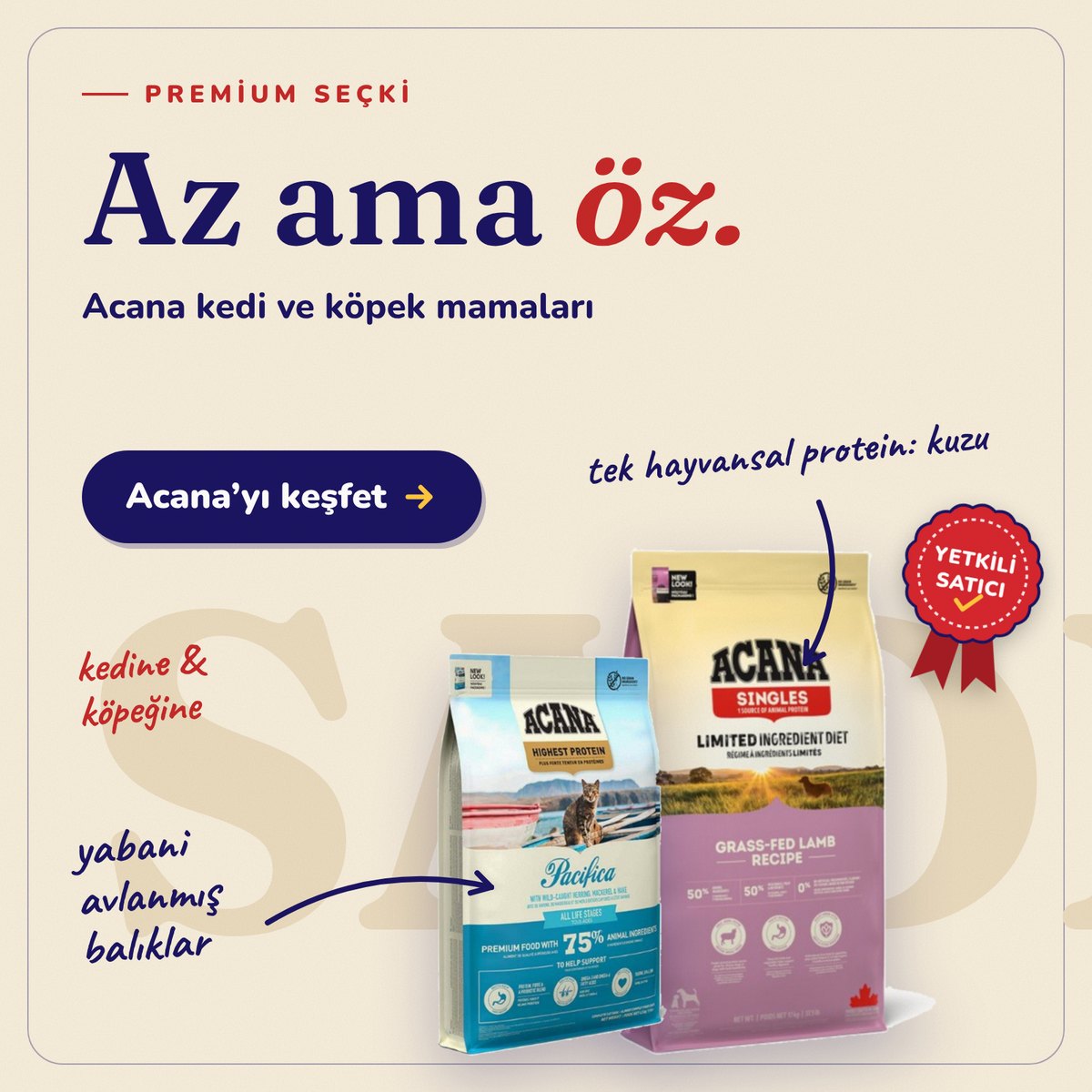 Acana kedi ve köpek mamaları, premium seçki