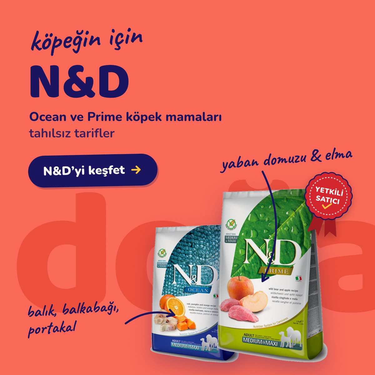 N&D Ocean ve Prime tahılsız köpek mamaları