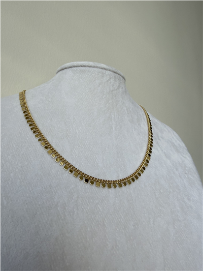 14K Çelik Pul Kolye gold