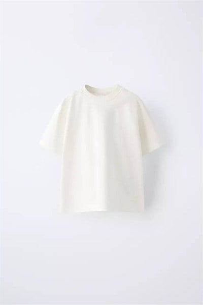 Beyaz Basic Yuvarlak Yaka Tshirt