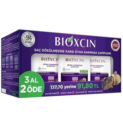 Bioxcin Siyah Sarımsaklı Şampuan 3 Al 2 Öde 