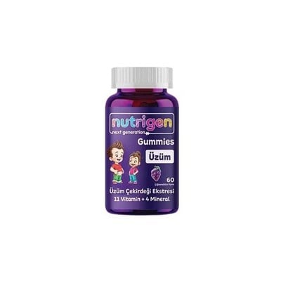 Nutrigen Gummies Üzüm Çekirdeği Ekstresi 11 Vitamin + Mineral 60 Çiğnenebilir Form