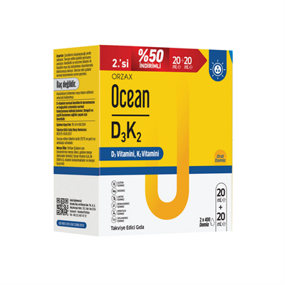 Orzax Ocean D3K2 Damla 20 ml 2 li Paket