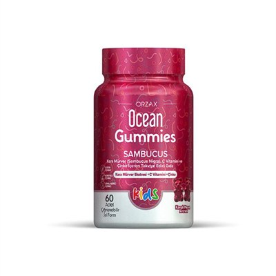 Orzax Ocean Gummies Sambucus Kids Takviye Edici Gıda 60 Adet Çiğnenebilir Jel Form