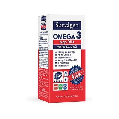 Sorvagen Omega 3 High DHA Norveç Balık Yağı 50 Kapsül