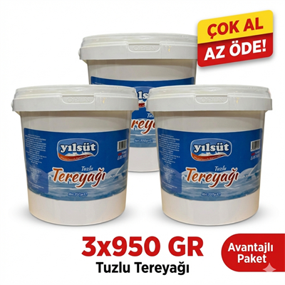 950 gram YILSÜT Tuzlu Tereyağı (3 adet)