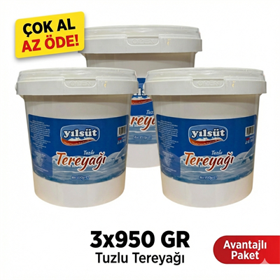 950 gram YILSÜT Tuzlu Tereyağı (3 adet)
