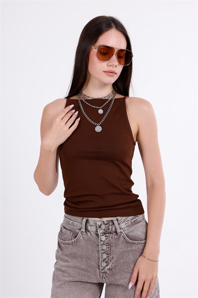 Askılı Halter Yaka Top