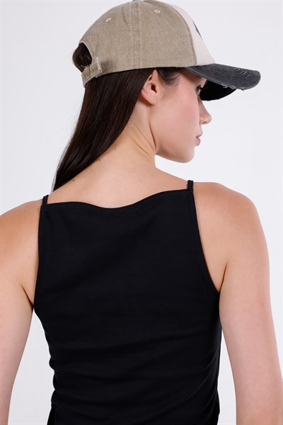 Askılı Halter Yaka Top