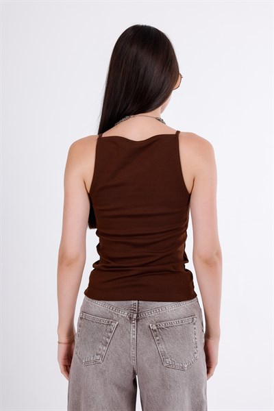 Askılı Halter Yaka Top