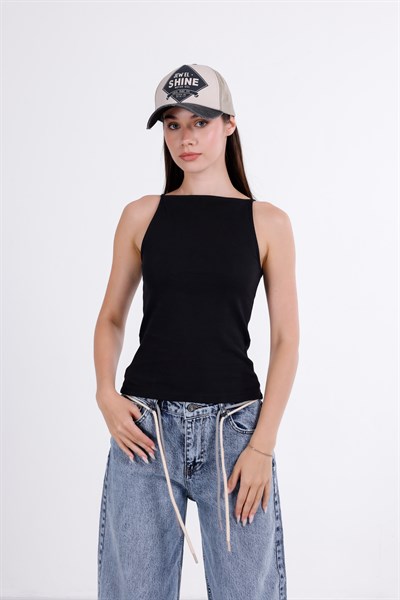 Askılı Halter Yaka Top