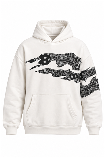 Bandana Desenli Kapüşonlu Sweatshirt