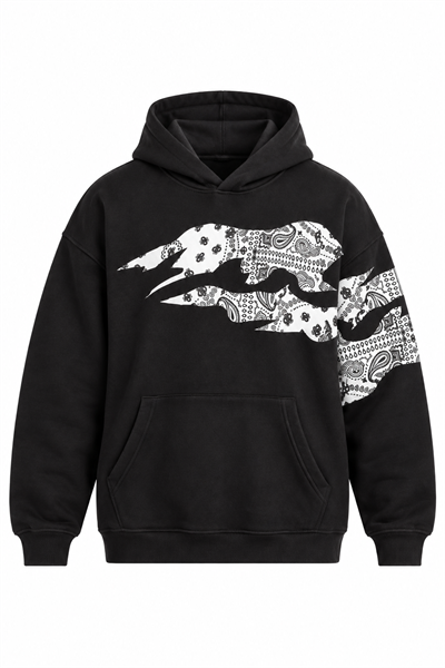 Bandana Desenli Kapüşonlu Sweatshirt