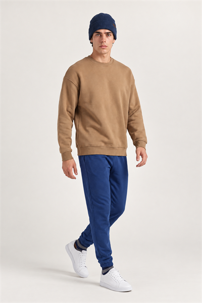 Basic Oversize Bisiklet Yaka Sweatshirt