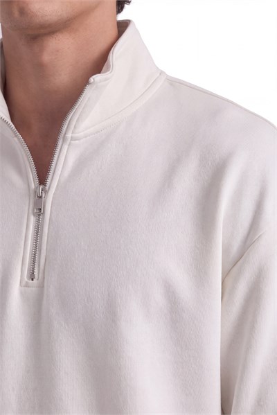 Basic Oversize Yarım Fermuarlı Sweatshirt