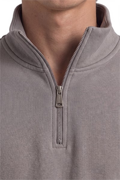 Basic Oversize Yarım Fermuarlı Sweatshirt