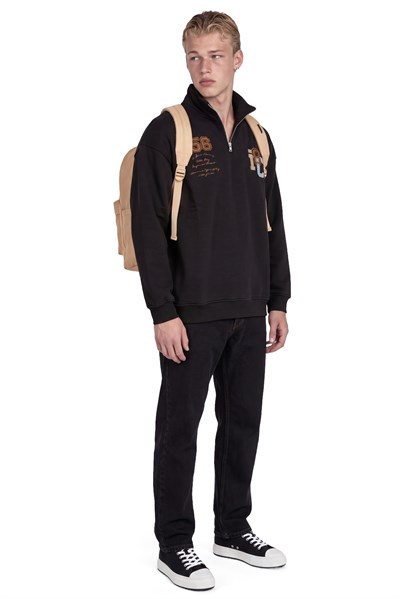 Club Company Nakışlı Yarım Fermuarlı Sweatshirt