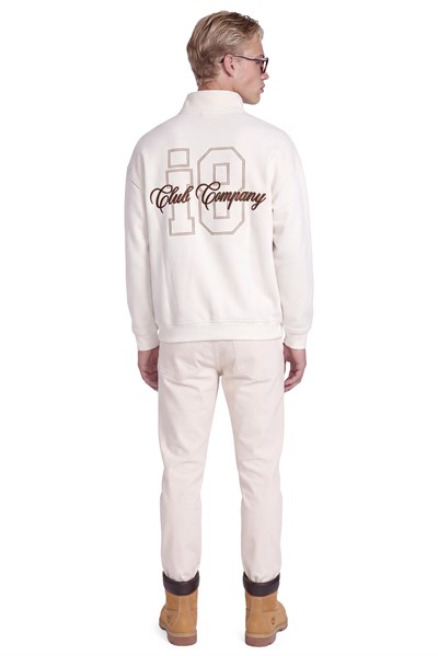 Club Company Nakışlı Yarım Fermuarlı Sweatshirt