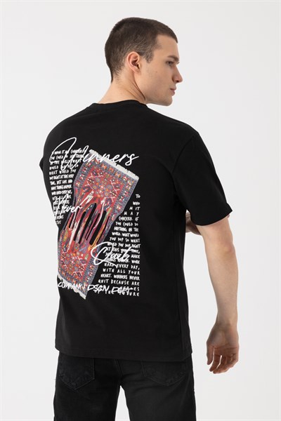 Etnik Baskılı Nakışlı T-Shirt