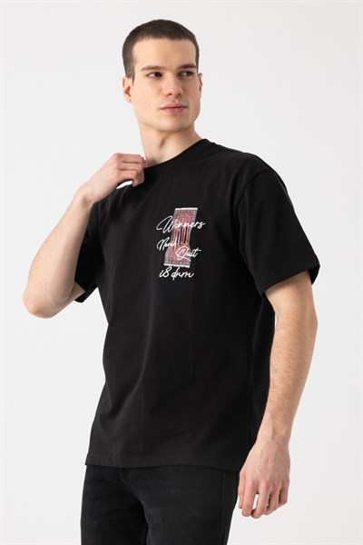 Etnik Baskılı Nakışlı T-Shirt