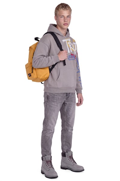 Grafiti Baskılı Kapüşonlu Sweatshirt