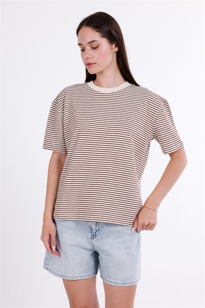 Kısa Kollu Çizgili T-Shirt
