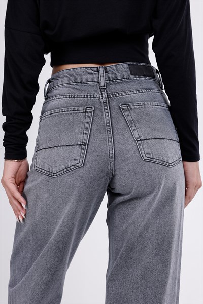 Paça Katlı Wide Leg Jean