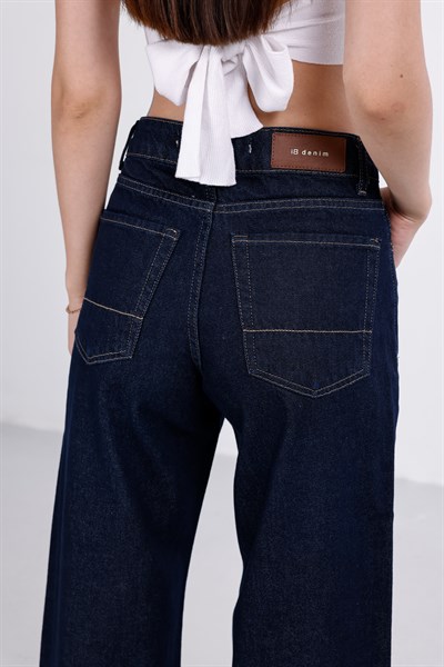 Paça Katlı Wide Leg Jean