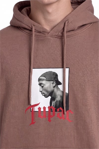 Portre Baskılı Oversize Kapüşonlu Sweatshirt