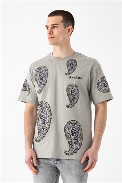 Şal Desen Baskılı T-Shirt