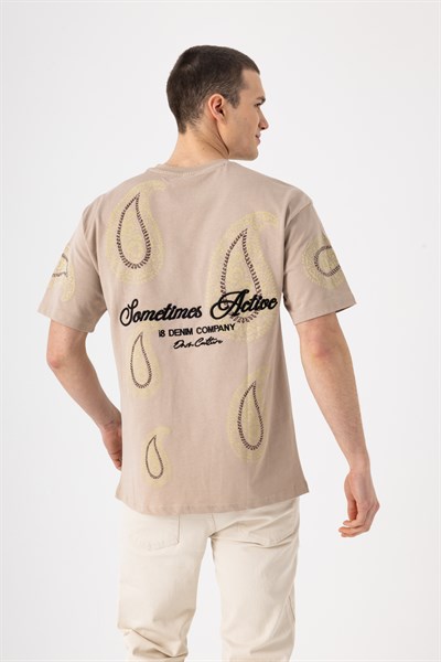Şal Desen Baskılı T-Shirt