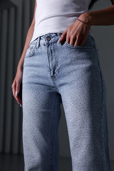 Taşlı Straight Jean