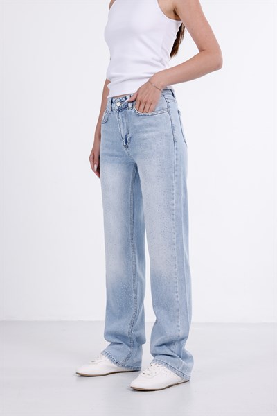 Taşlı Straight Jean