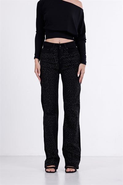Taşlı Straight Jean