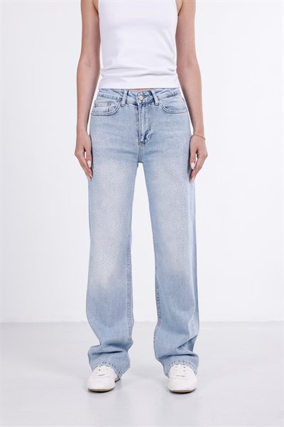 Taşlı Straight Jean