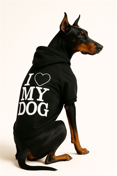 Büyük Irk Black Love My Dog Köpek Kıyafeti Köpek Sweeati (11-45KG)