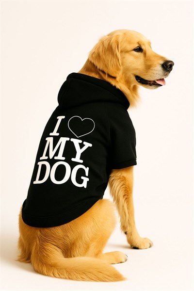 Büyük Irk Black Love My Dog Köpek Kıyafeti Köpek Sweeati (11-45KG)