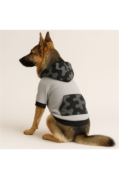 Büyük Irk Gray Soldier Köpek Sweati Köpek Kıyafeti (11-45kg)