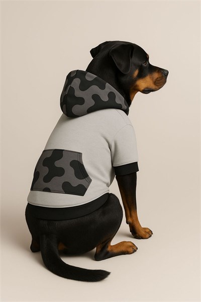 Büyük Irk Gray Soldier Köpek Sweati Köpek Kıyafeti (11-45kg)