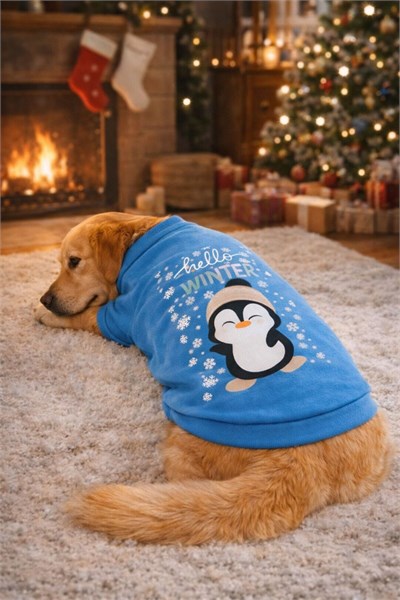 Büyük Irk Hello Winter Köpek Kıyafeti Köpek Sweati (11-45KG)