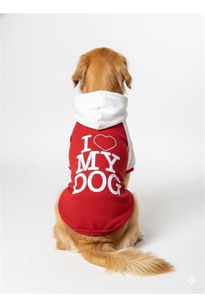 Büyük Irk Love My Dog Köpek Sweati Köpek Kıyafeti (11-45kg)