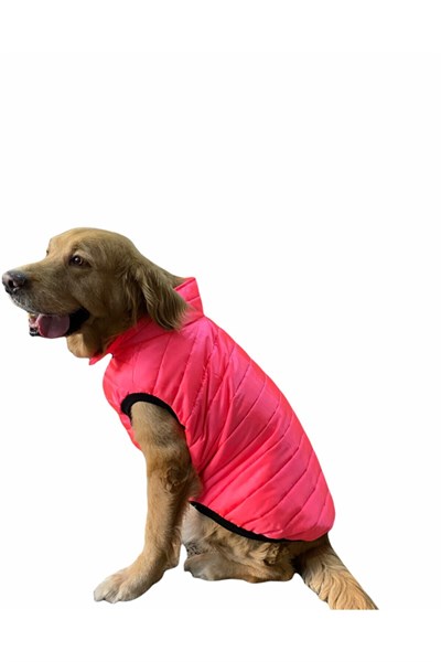 Büyük Irk Neon Pembe Anorak Puf Yelek