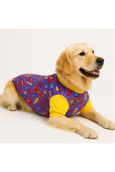 Büyük Irk Purple Flash Köpek Sweati Köpek Kıyafeti (11-45kg)