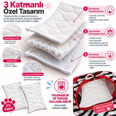 Dogi & Dog Küçük Irk Yıkanabilir Çamaşır içi Regli Hijyenik Pedi (2 Adet)
