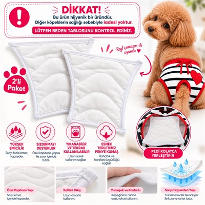 Dogi & Dog Küçük Irk Yıkanabilir Çamaşır içi Regli Hijyenik Pedi (2 Adet)