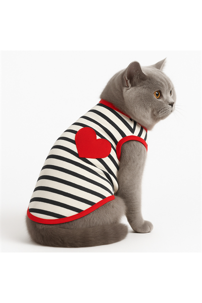 Heart Kedi Atleti - Large Beden - ( 3,6 - 5,5 KG Arası Kediler için)